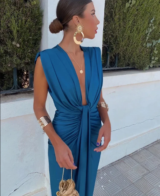 Isabella | Deep V-Neck Party Dress