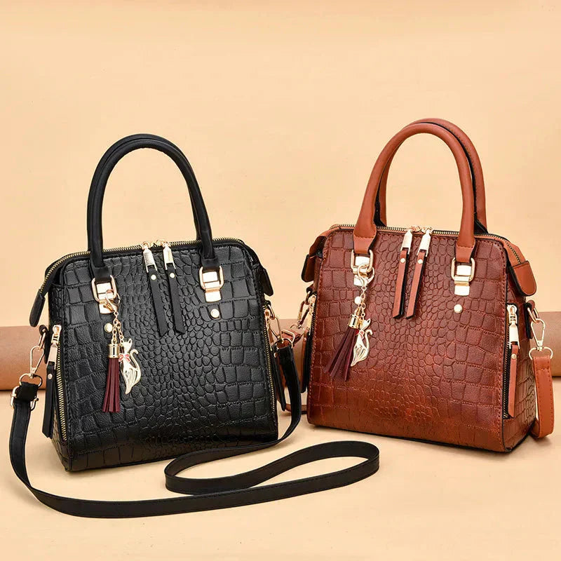Belen - Luxury Crocodile-Embossed Leather Bag