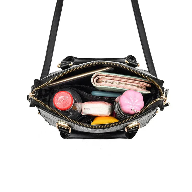Belen - Luxury Crocodile-Embossed Leather Bag