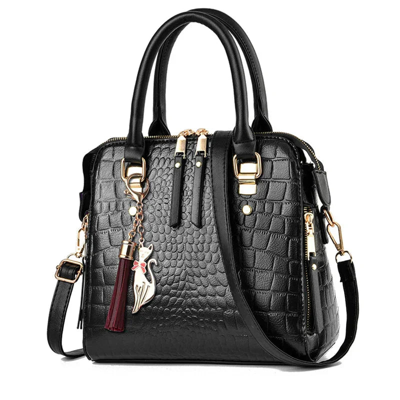 Belen - Luxury Crocodile-Embossed Leather Bag