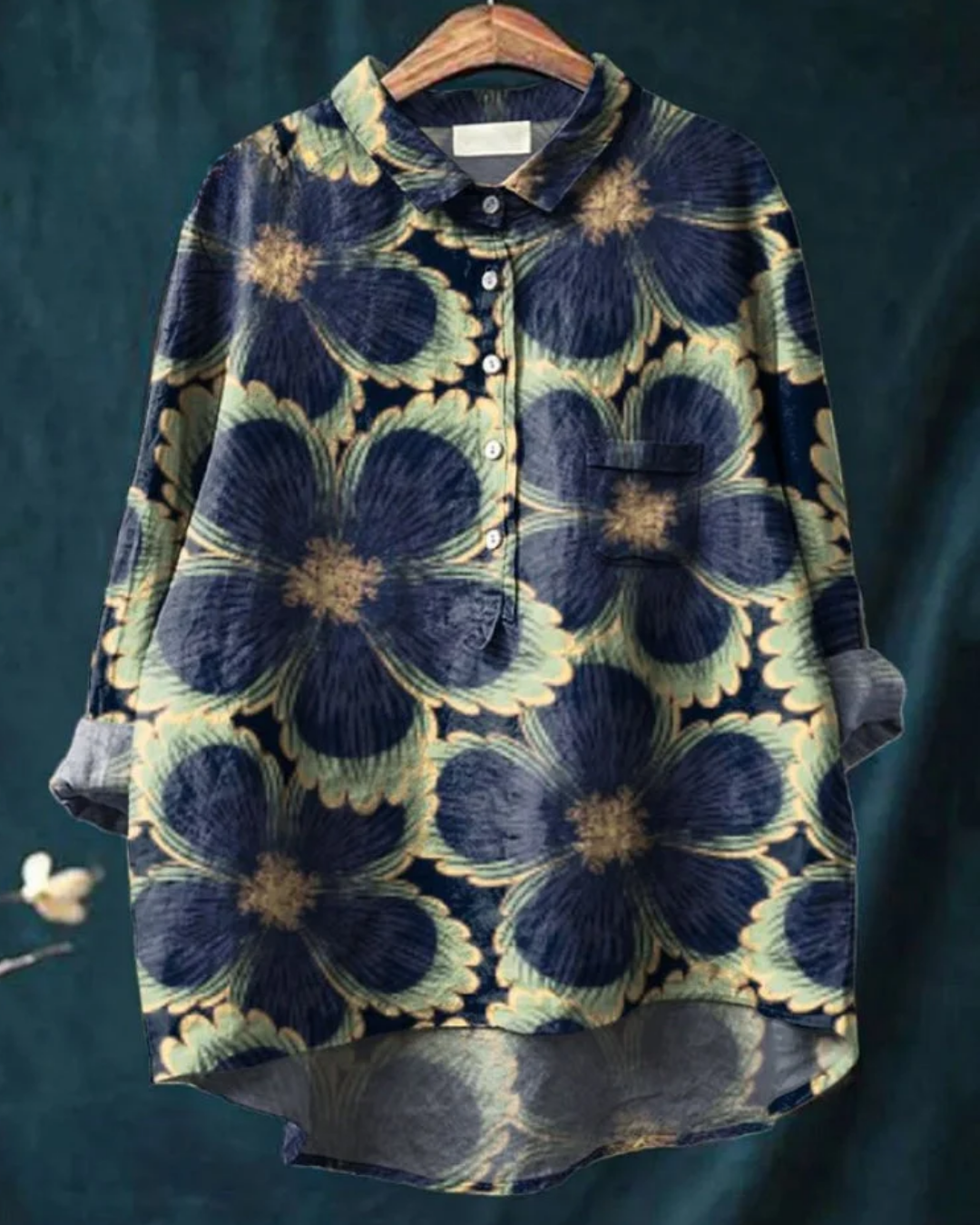 Antonella – Floral Cotton-Linen Shirt