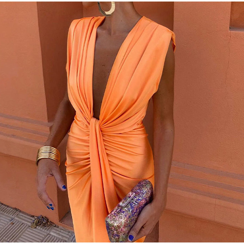 Isabella | Deep V-Neck Party Dress