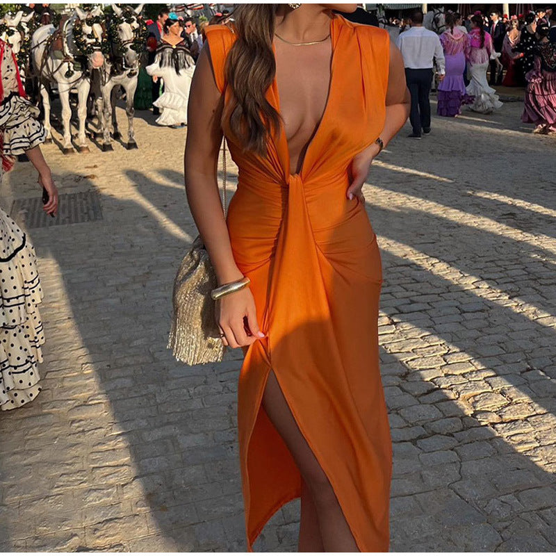 Isabella | Deep V-Neck Party Dress