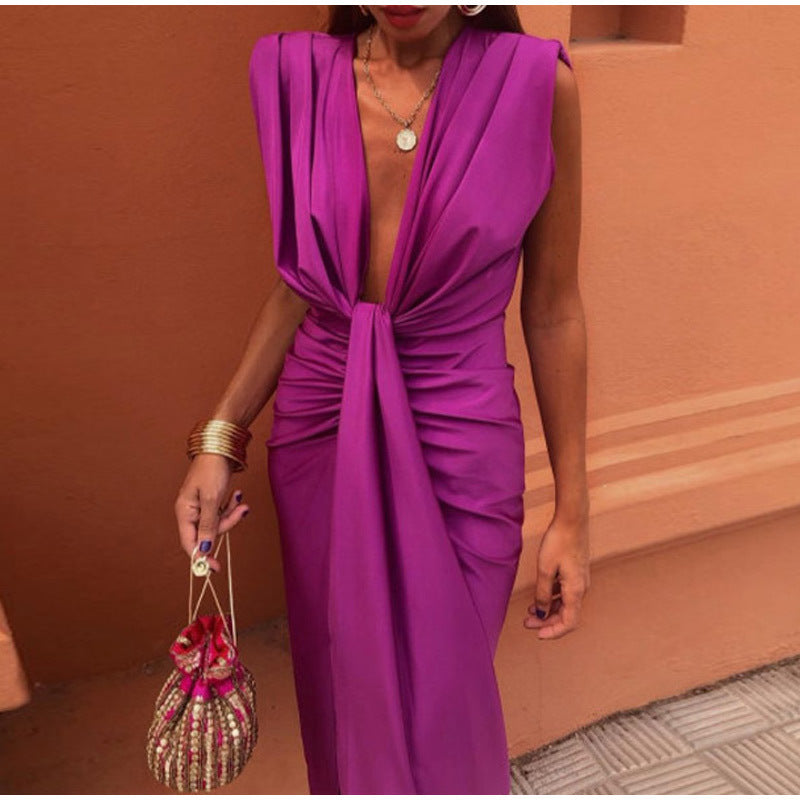 Isabella | Deep V-Neck Party Dress