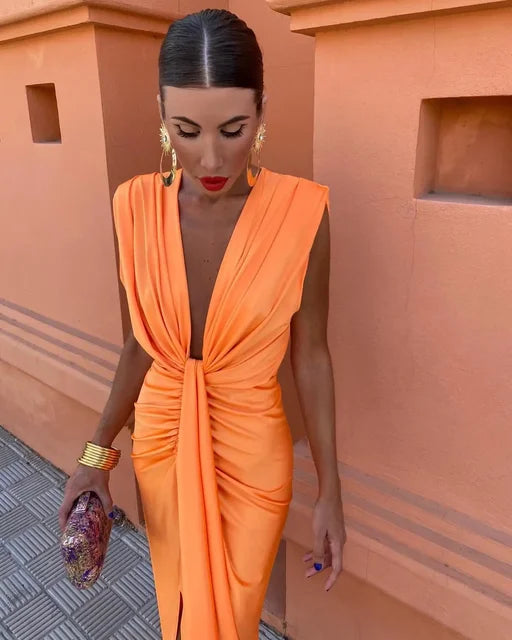Isabella | Deep V-Neck Party Dress