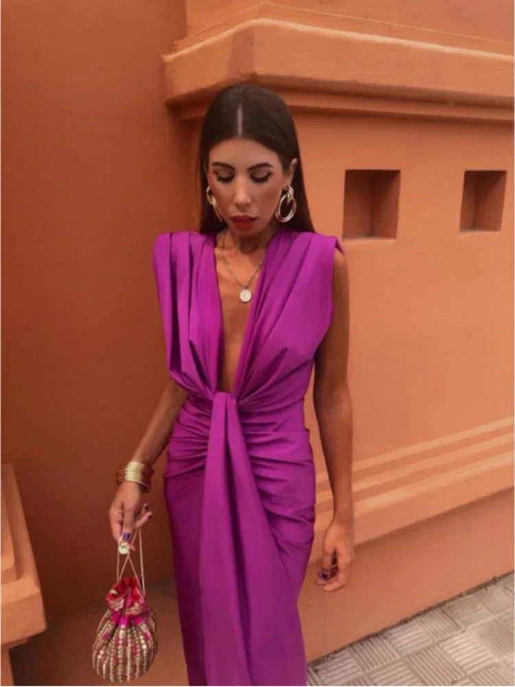 Isabella | Deep V-Neck Party Dress